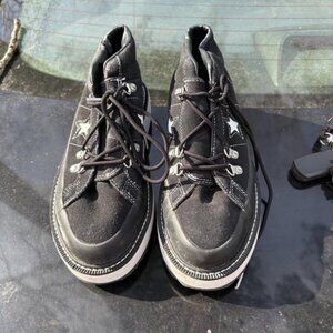 Converse Black High-Top Ankle Boots with White Star